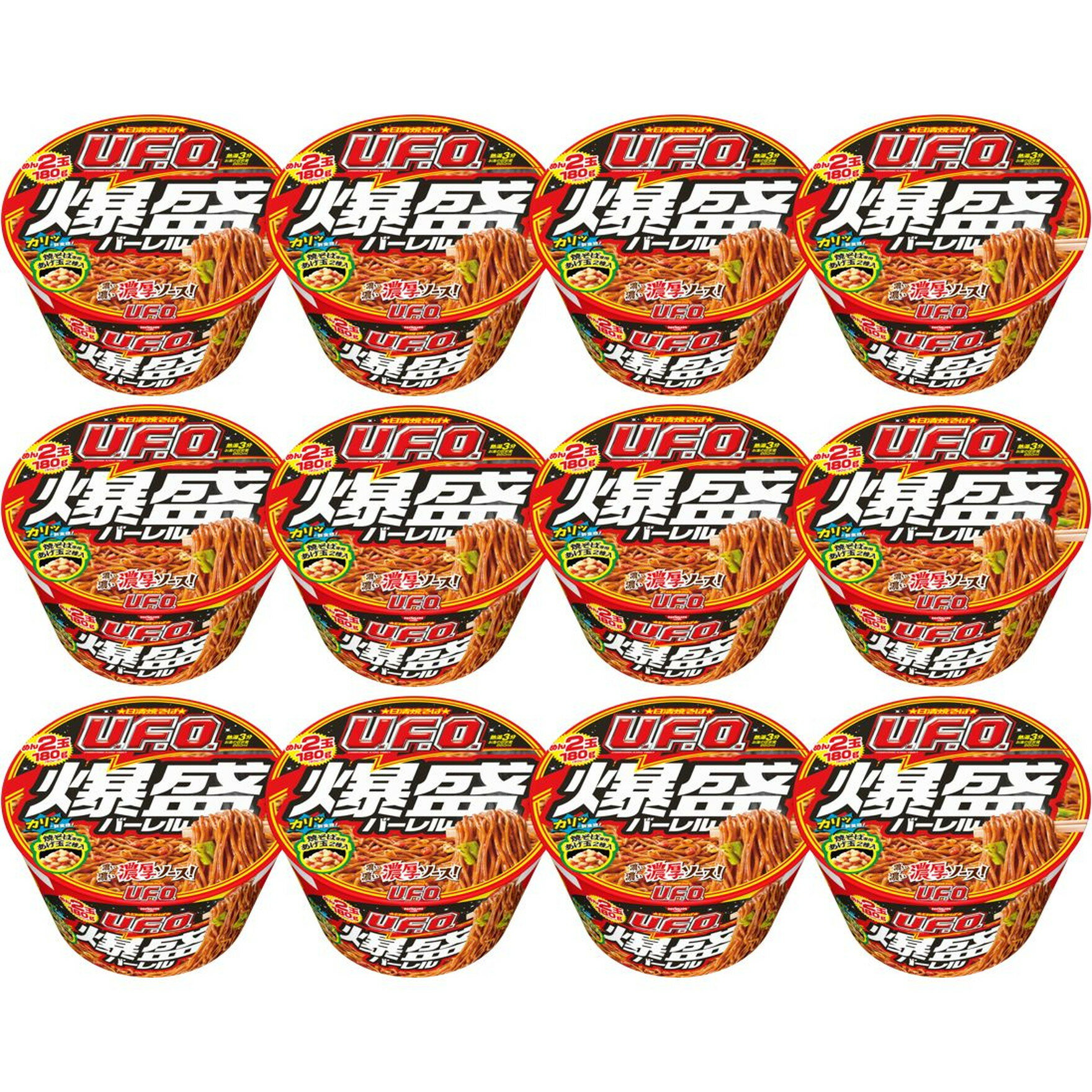 12個入り 日清食品 日清焼そばU.F.O. 爆盛バーレル 223gカップのサムネイル