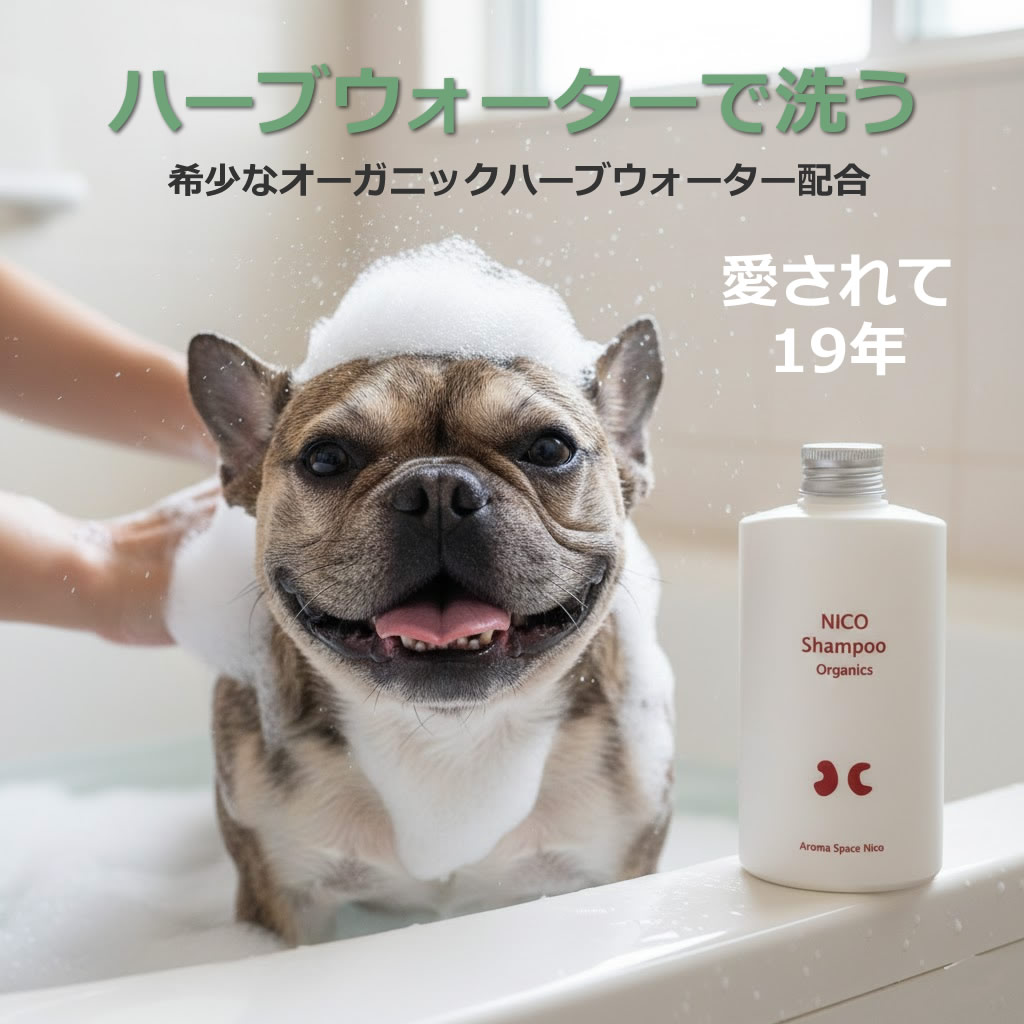オーガニック アミノ酸シャンプー シャンプー 敏感肌 【ハーブウォーターで洗う】 NICOシャンプー 低刺激 犬 猫 ペット 赤ちゃん 家族で使える 無添加 濃縮 敏感肌 かゆみ 皮膚 ケア 保湿 泡 天然由来 日本製 200ml