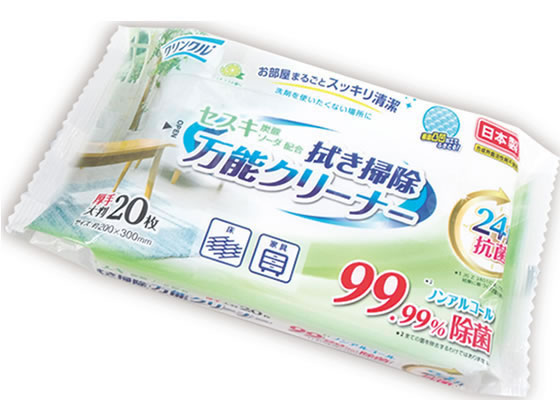 ・セスキ炭酸ソーダ配合のキッチン用万能拭き掃除シート ・界面活性剤不使用で安心して使える ・どこでも使えて汚れをしっかり落とす ・大判サイズで使いやすい ・99.9％除菌効果あり ・爽やかなシトラスの香り付き 【ご注意】原材料名およびアレルゲン（アレルギー物質）につきましては、必ずお手元に届いた商品のパッケージ表示をご確認のうえ、お客様ご自身の体質・体調に合わせてご使用ください。 体質に合わない場合や体調不良を感じた場合は、直ちに使用を中止してください。 原産国：日本区分：日用品発売元/製造元等：Life−do．Plus 【原材料】 セスキ炭酸ソーダ【成分】 セスキ炭酸ソーダ 広告文責：有限会社MAY 電話番号：079-569-1286