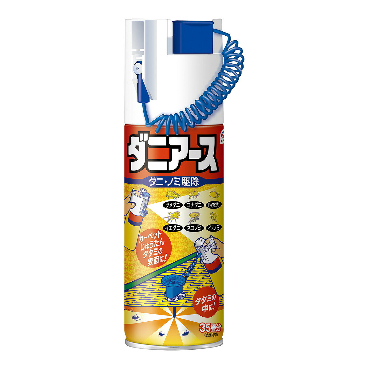 タタミやカーペット表面に直接噴射可能 ダニの駆除および増殖抑制効果が約2ヵ月持続 防除用医薬部外品の信頼製品 日本製で高品質 内容量300mlの使いやすいエアゾールタイプ 【ご注意】用法・用量および使用上の注意をよくお読みのうえ、正しくご使用ください。 お体に合わない場合は使用を中止し、症状が続く場合は医師等にご相談ください。 原産国：日本区分：防除用医薬部外品発売元/製造元等：アース製薬 広告文責：有限会社MAY 電話番号：079-569-1286