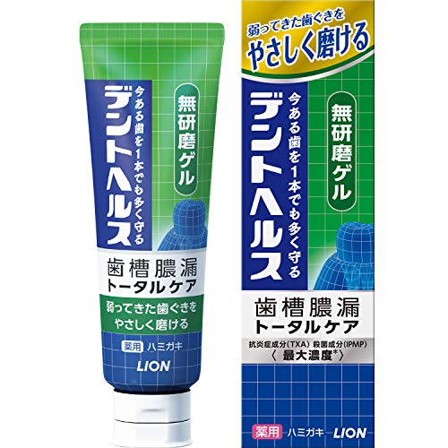 ・歯槽膿漏や歯肉炎の予防に効果的な薬用歯みがき粉。 ・研磨剤無配合で歯ぐきやデリケートな歯の根元も優しくケア。 ・とラウロイルサルコシンNa(LSS)のダブル殺菌成分配合。 ・トラネキサム酸(TXA)が歯ぐきの腫れや出血を抑制。 ・ビタミンE（酢酸トコフェロール）が歯ぐきの血行促進。 ・フッ化ナトリウム1450ppm配合で虫歯の進行と発生を予防。 【ご注意】用法・用量および使用上の注意をよくお読みのうえ、正しくご使用ください。 お体に合わない場合は使用を中止し、症状が続く場合は医師等にご相談ください。 原産国：日本区分：医薬部外品発売元/製造元等：ライオン（株）大阪本店 湿潤剤（ソルビット液、PG）、粘度調整剤（無水ケイ酸、アルギン酸Na）、発泡剤（ラウリル硫酸Na、POE硬化ヒマシ油、POEステアリルエーテル）、安定剤（硫酸Na）、粘結剤（キサンタンガム）、香味剤（香料(マイルドハーブタイプ)、サッカリンNa）、薬用成分（フッ化ナトリウム、ラウロイルサルコシンNa、酢酸トコフェロール、トラネキサム酸）、浸透剤（PEG4000）、清涼剤（メントール）、コーティング剤（イソステアリン酸）、保存剤（パラベン）【成分】 フッ化ナトリウム(フッ素として1450ppm)、ラウロイルサルコシンNa(LSS)、酢酸トコフェロール(ビタミンE)、トラネキサム酸(TXA)、ソルビット液、PG、無水ケイ酸、アルギン酸Na、ラウリル硫酸Na、POE硬化ヒマシ油、POEステアリルエーテル、硫酸Na、キサンタンガム、香料(マイルドハーブタイプ)、サッカリンNa、PEG4000、メントール、イソステアリン酸、パラベン 広告文責：有限会社MAY 電話番号：079-569-1286