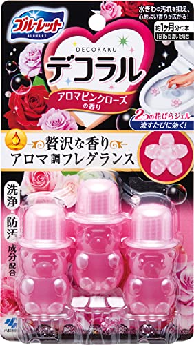 ・便器表面に花びらジェルを貼り付けて汚れ防止 ・洗浄成分でしっかり洗浄 ・汚れ付着防止効果で水ぎわのきれいが長持ち ・1本で2箇所に貼り付け約10日間使用可能 ・アロマピンクローズの心地よい香り ・流れる水は無色で安心 【ご注意】原材料名およびアレルゲン（アレルギー物質）につきましては、必ずお手元に届いた商品のパッケージ表示をご確認のうえ、お客様ご自身の体質・体調に合わせてご使用ください。 体質に合わない場合や体調不良を感じた場合は、直ちに使用を中止してください。 原産国：日本区分：日用品発売元/製造元等：小林製薬 株式会社 【原材料】 香料、非イオン界面活性剤、両性界面活性剤、色素【成分】 香料、非イオン界面活性剤、両性界面活性剤、色素 広告文責：有限会社MAY 電話番号：079-569-1286