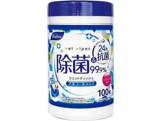 Life-do.Plus RFアルコール除菌ウェットボトル 100枚 詰め替えタイプ ウェットティ...