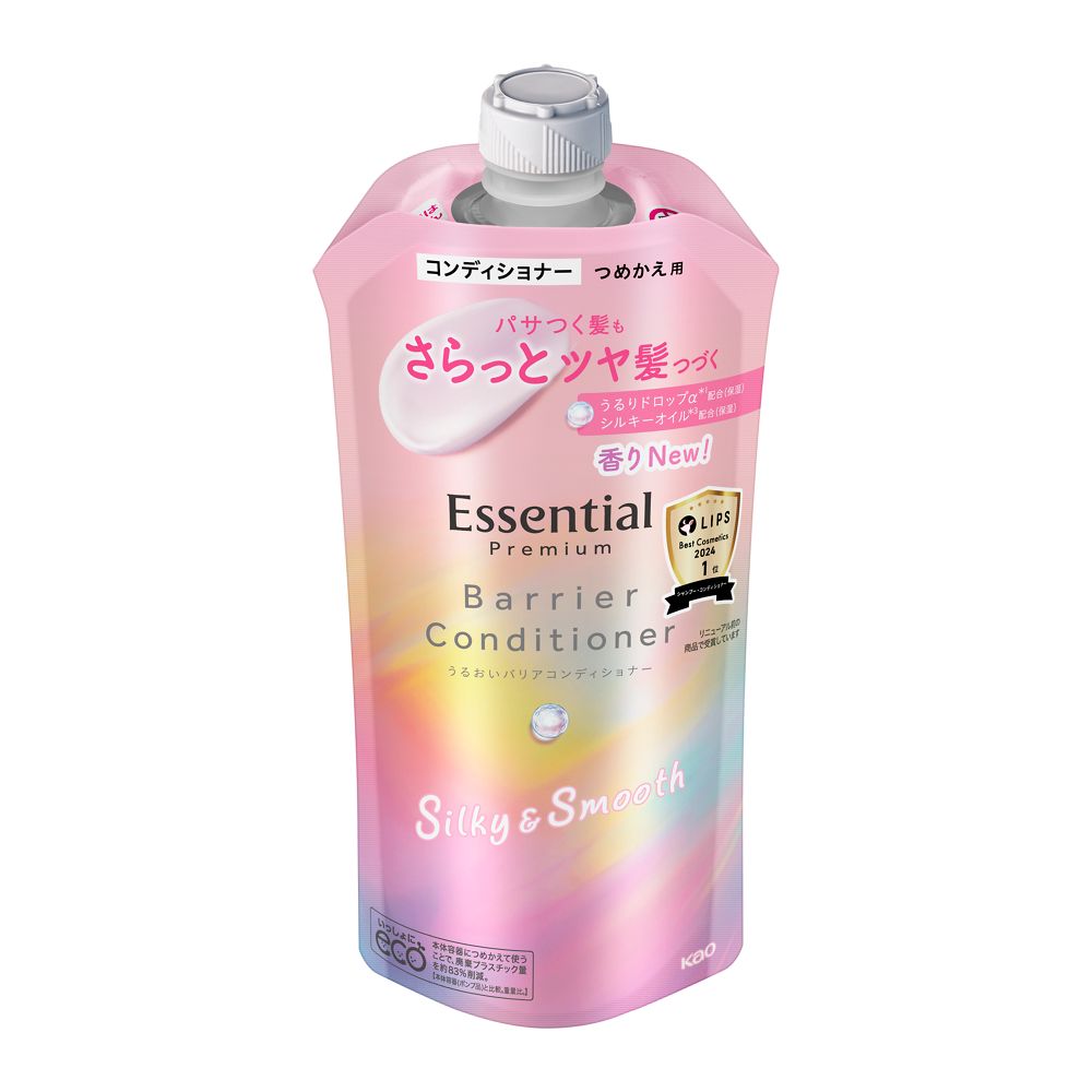 傷んだ髪を集中補修＆コートするコンディショナー。 パサつく髪にしっとりまとまりを与える。 美容液成分うるりドロップアルファ配合（スクワラン、シアバター、加水分解コラーゲン等）。 天然由来美髪オイル18-MEA OIL配合。 シルキーオイル配合で保湿。 ホワイトピーチ＆ムスクの香り。 【ご注意】成分表示および使用上の注意をよくお読みのうえ、肌に異常が生じていないか注意してご使用ください。 お肌に合わない場合は使用を中止し、必要に応じて医師にご相談ください。 原産国：日本区分：化粧品発売元、製造元等：花王カスタマ−マ−ケティ 【原材料】 水、ステアリルアルコール、ジメチコン、DPG、ステアロキシプロピルジメチルアミン、グリセリン、ラノリン脂肪酸、ビスメトキシプロピルアミドイソドコサン、加水分解コラーゲン、スクワラン、シア脂油、ヒアルロン酸Na、ローヤルゼリーエキス、ホホバ種子油、オリーブ果実油、リンゴ酸、パルミチン酸イソプロピル、セテアレス-7、セテアレス-25、ポリクオタニウム-39、ポリアクリル酸、ポリアクリル酸Na、アモジメチコン、ビスセテアリルアモジメチコン、ベンジルアルコール、エタノール、香料【成分】 水、ステアリルアルコール、ジメチコン、DPG、ステアロキシプロピルジメチルアミン、グリセリン、ラノリン脂肪酸、ビスメトキシプロピルアミドイソドコサン、加水分解コラーゲン、スクワラン、シア脂油、ヒアルロン酸Na、ローヤルゼリーエキス、ホホバ種子油、オリーブ果実油、リンゴ酸、パルミチン酸イソプロピル、セテアレス-7、セテアレス-25、ポリクオタニウム-39、ポリアクリル酸、ポリアクリル酸Na、アモジメチコン、ビスセテアリルアモジメチコン、ベンジルアルコール、エタノール、香料 広告文責：有限会社MAY 電話番号：079-569-1286