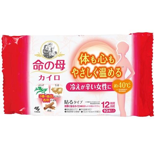 ・おなか用の貼るカイロ ・よもぎ、しょうが、肉桂の抽出成分配合香料使用 ・やさしいぬくもりと心落ち着く香り ・最高温度57℃、平均温度50℃ ・約12時間持続 【ご注意】原材料名およびアレルゲン（アレルギー物質）につきましては、必ずお手元に届いた商品のパッケージ表示をご確認のうえ、お客様ご自身の体質・体調に合わせてご使用ください。 体質に合わない場合や体調不良を感じた場合は、直ちに使用を中止してください。 原産国：日本区分：日用品発売元/製造元等：小林製薬 株式会社 【原材料】 鉄粉、水、活性炭、吸水性樹脂、バーミキュライト、塩類、香料（よもぎ、しょうが、肉桂抽出） 広告文責：有限会社MAY 電話番号：079-569-1286