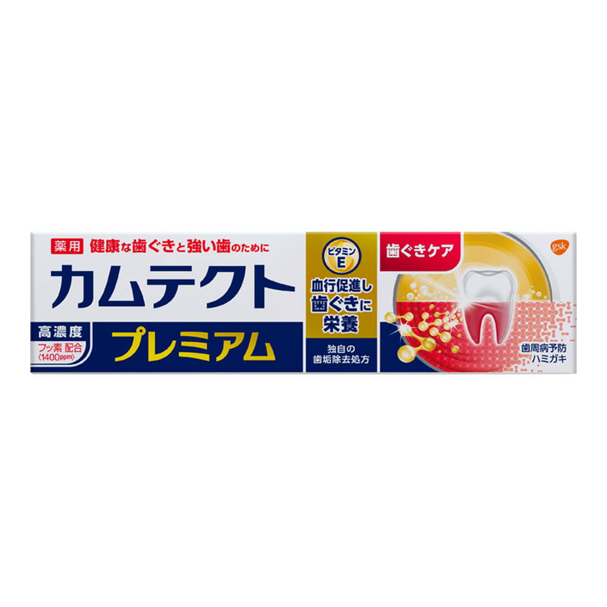 ・歯垢除去と歯ぐきの血行促進を助けるビタミンE配合の歯周病予防ハミガキ。 ・が殺菌、グリチルリチン酸モノアンモニウムが炎症を抑制。 ・高濃度フッ素が歯を強化し虫歯を予防。 ・独特な薬用感の味だが継続使用でスッキリした使い心地。 ・適量を歯ブラシにとり丁寧にブラッシング、飲み込まずに口をすすぐ。 【ご注意】用法・用量および使用上の注意をよくお読みのうえ、正しくご使用ください。 お体に合わない場合は使用を中止し、症状が続く場合は医師等にご相談ください。 原産国：日本区分：医薬部外品発売元/製造元等：Haleonジャパン 重曹、濃グリセリン、ハッカ油、発泡剤、粘度調整剤、香料、薬用成分、着色剤【成分】 炭酸水素ナトリウム(重曹)、濃グリセリン、ハッカ油、l-メントール、ヤシ油脂肪酸アミドプロピルベタイン、キサンタンガム、香料(オリジナルミント)、サッカリンNa、フッ化ナトリウム(フッ素)、トコフェロール酢酸エステル(ビタミンE)、グリチルリチン酸モノアンモニウム(MAG)、黄酸化Fe、赤227 広告文責：有限会社MAY 電話番号：079-569-1286