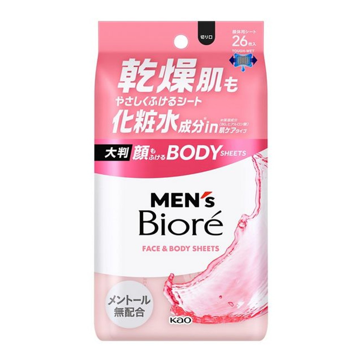 顔もふけるボディシート TOUGH-WET SHEETで液たっぷり、厚手で丈夫 乾きにくい大判サイズ（260×200mm） 化粧水成分（BG、肌に異常が生じていないか注意してご使用ください。 お肌に合わない場合は使用を中止し、必要に応じて医師にご相談ください。 原産国：日本区分：化粧品発売元、製造元等：花王カスタマ−マ−ケティ 【成分】 水、エタノール、ベタイン、BG、ヒアルロン酸Na、PEG-8、PEG-60水添ヒマシ油、EDTA-2Na、ラウレス-6、トロメタミン、香料 広告文責：有限会社MAY 電話番号：079-569-1286