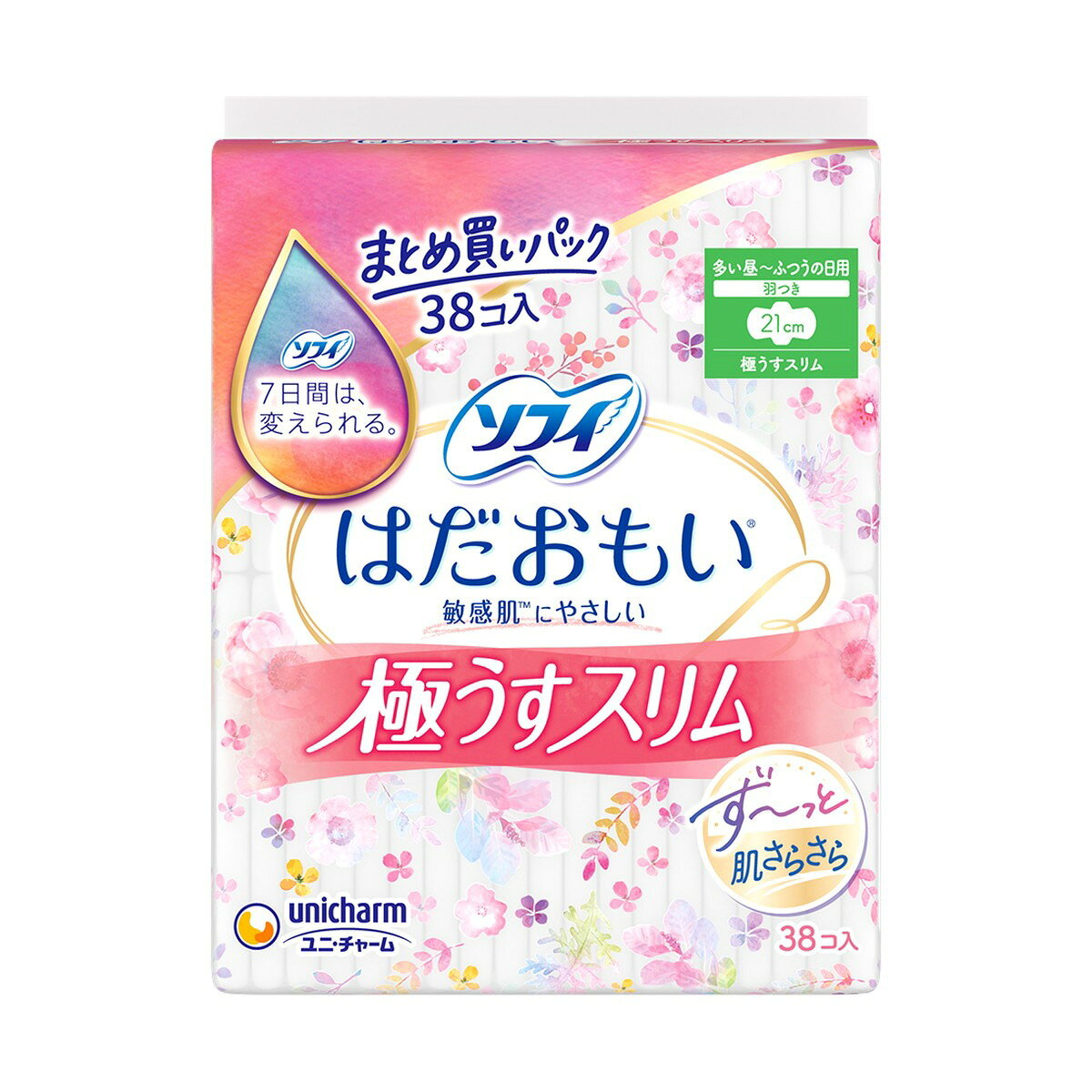 4個セット ソフィ はだおもい 極うすスリム 多い昼?ふつうの日用 羽つき 21cm まとめ買いパック 38枚