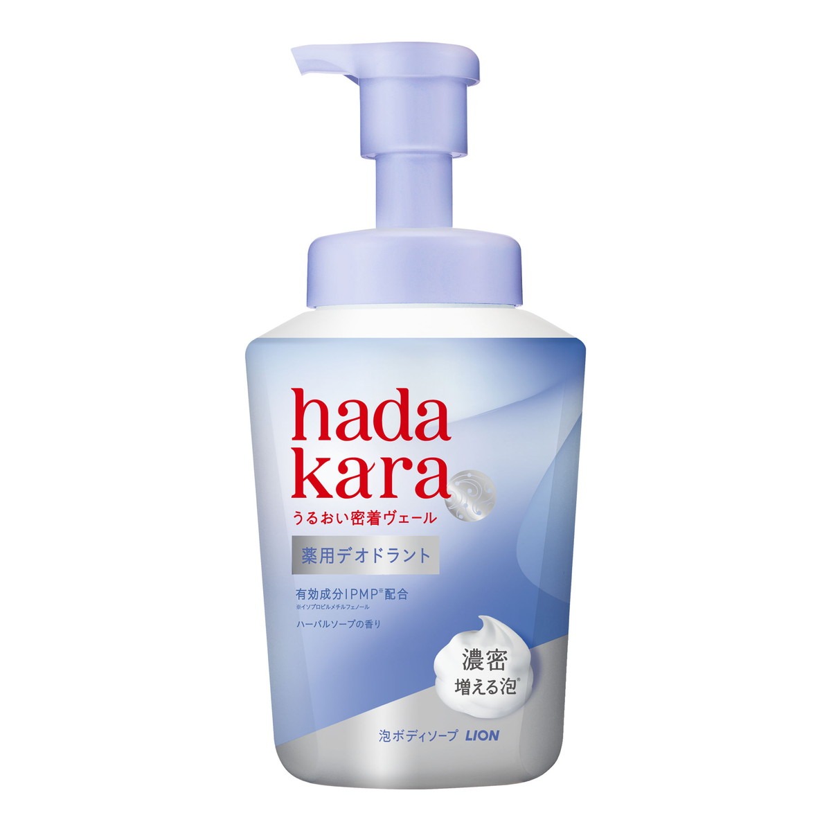「hadakara 薬用デオドラント モイストボディケアソープ」は、ニオイやニキビを防ぎながら、洗うたび、全身クリアな肌へ導きます。 殺菌有効成分IPMP()配合で、3大ニオイ（汗臭、体臭(皮脂臭、加齢臭)）やニキビを防ぎます。 hadakaraの「うるおい密着ヴェール処方」。すすぎ時に、保湿成分が肌に密着しやすいヴェールに変化し、全身にうるおいを与えます。 天然保湿因子PCAなど3種の保湿成分を配合。 3mlポンプを採用、きめ細かい濃密泡がたっぷりと出てきます。 清潔感のあるせっけんに、フレッシュなハーブをプラスしたハーバルソープの香り。 【ご注意】用法・用量および使用上の注意をよくお読みのうえ、正しくご使用ください。 お体に合わない場合は使用を中止し、症状が続く場合は医師等にご相談ください。 原産国：日本区分：医薬部外品発売元/製造元等：ライオン（株）大阪本店 【成分】ラウリルジメチルベタイン、ラウリン酸、PG、グリセリン、ミリスチン酸、水酸化K、パルミチン酸、ポリ塩化ジメチルジメチレンピロリジニウム液、モノエタノールアミン、ステアリン酸、DL-ピロリドンカルボン酸ナトリウム液、香料、トレハロース、セタノール、EDTA、ヒドロキシプロピル-β-シクロデキストリン 広告文責：有限会社MAY 電話番号：079-569-1286