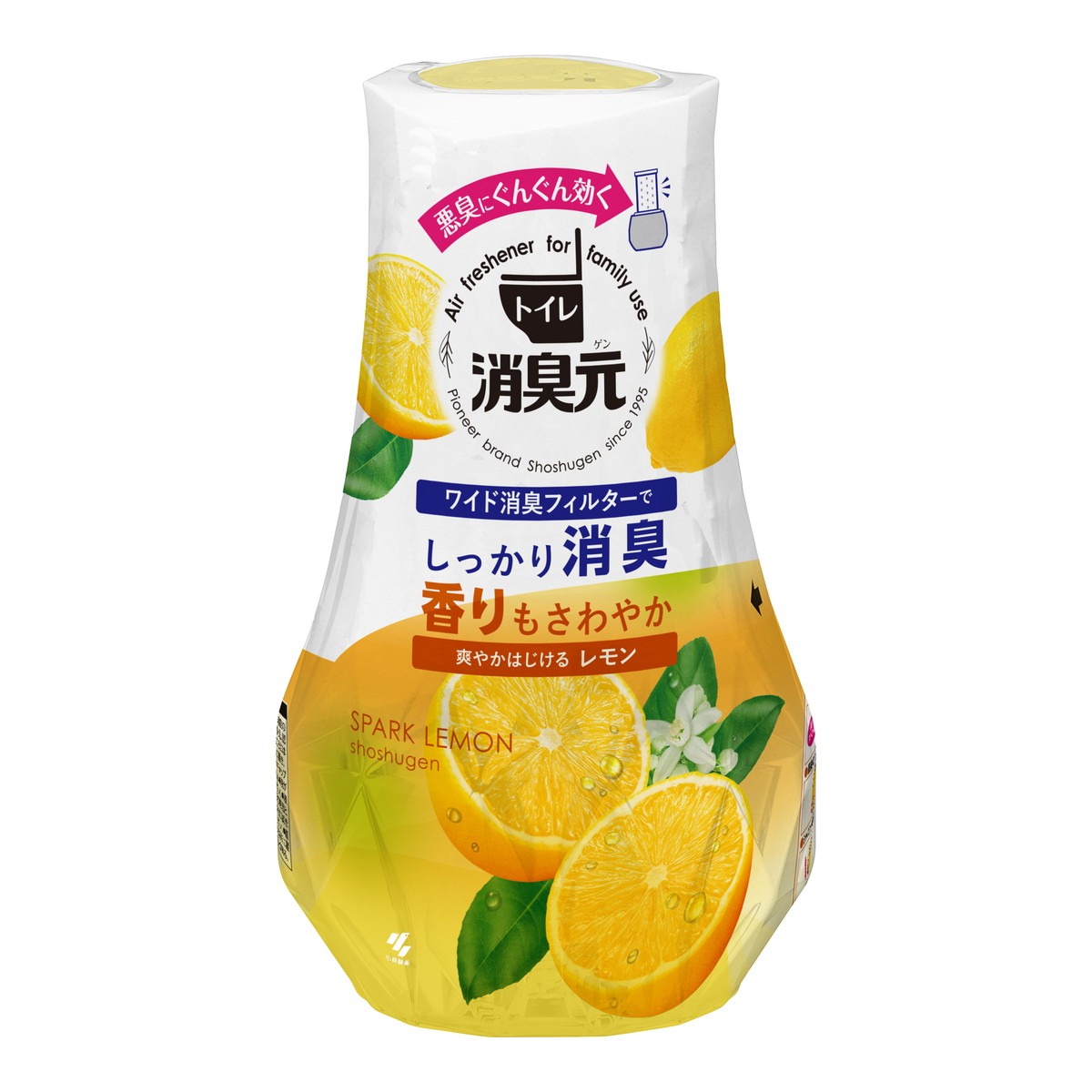 8個セット トイレの消臭元 消臭芳香剤 置き型 爽やかはじけるレモン 400ml