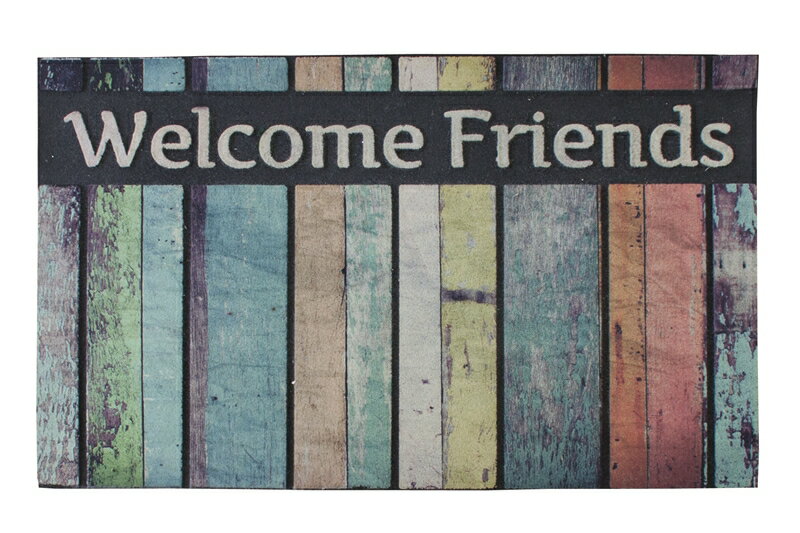 東谷 カフェ風 玄関マット 屋外 ラバー おしゃれ ドアマット 薄型 76×46cm ラバーマット 西海岸 ヴィンテージ アンティーク かわいい 洗える玄関マット ずれない 大判 北欧 デザインA