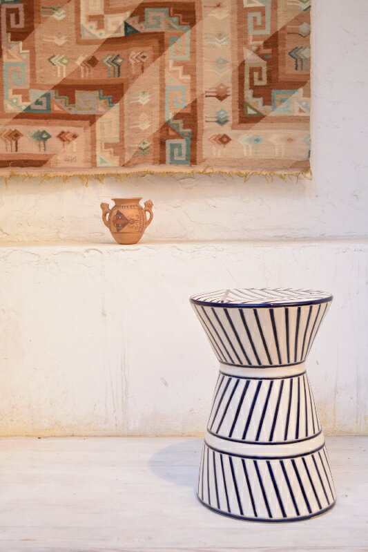 スツール ミニスツール 陶器 3パターン イス トライバルテイスト オシャレ おしゃれ 北欧風 サイドテー..