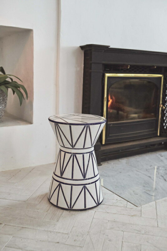 スツール ミニスツール 陶器 3パターン イス トライバルテイスト CLY-21 オシャレ おしゃれ 北欧風 サ..