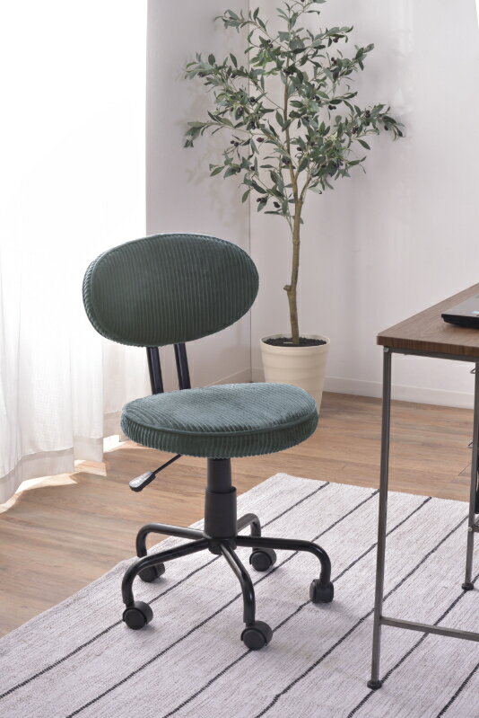 デスクチェア ワークチェア キャスター付き 椅子 イス コンパクト おしゃれ オシャレ ヴィンテージ シャビーシック 姫系 男前 北欧風 海外風 布張り 在宅ワーク リモートワーク リビング学習 ソフトレザー コットン コーデュロイ グレー