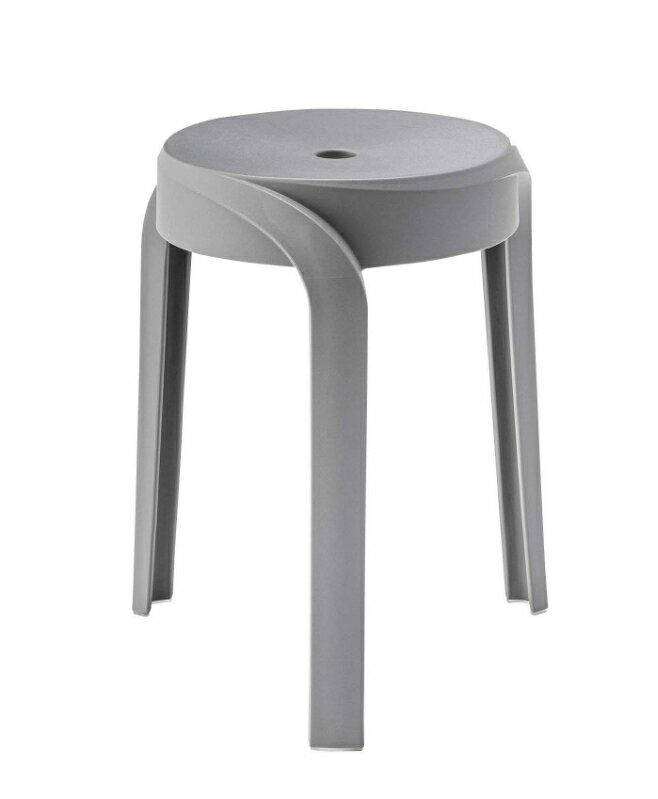 スツール グレー・幅35.5×奥行35.5×高さ45.5cm スタッキング　椅子　スモークカラー　北欧風　丸型　軽量　カラーバリエーション