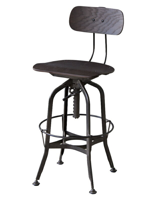 カウンターチェア ブラウン　バーチェア　スチール　アイアン風　レトロ　カウンター