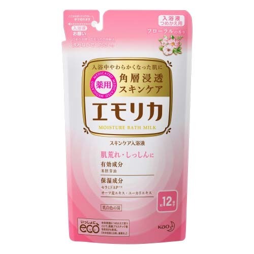 【A商品】 3〜5個セット まとめ買い 花王 エモリカ 薬用スキンケア入浴液 フローラルの香り つめかえ用 360ml