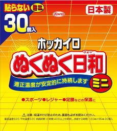 【A商品】 6～10個セット まとめ買い 【興和】ホッカイロ ぬくぬく日和 貼らないミニ 30個入り