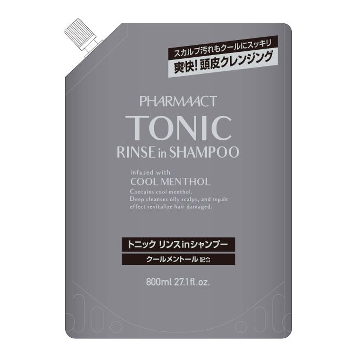 【ケース販売】 12個セット 熊野油脂　ファーマアクト クールトニック リンスインシャンプー 詰め替え 800ml