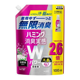 【A商品】 3～5個セット まとめ買い 花王　ハミング　消臭実感Wパワー　ハーバルデオサボン　詰替　特大　1000ml