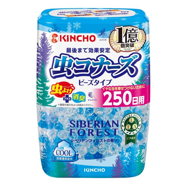 【A商品】 3～5個セット まとめ買い 大日本除虫菊 金鳥 虫コナーズ ビーズ250日 シベリアンフォレストの香り 360g