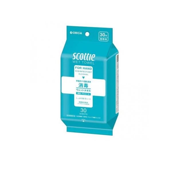 6〜10個セット まとめ買い 日本製紙クレシア スコッティ ウェットティシュー 消毒 携帯用 30枚入り 医薬部外品（消毒用 ウエットティッシュ） ( 4901750771102 )(3)