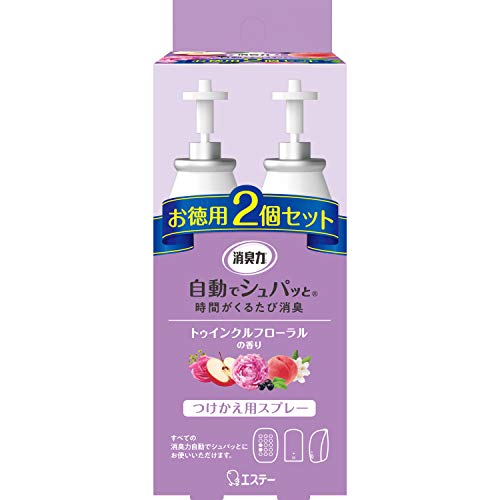 乐天商城 - 【注文合計3380円以上で注文可能】 エステー　消臭力　自動でシュパッと　電池式　トゥインクルフローラル　つけかえ　78ml ×2個入り お一人様5点まで