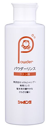 クエン酸100%の石けんシャンプー専用リンスです。石けんシャンプーとセットでお使いください。エタノール不使用なので、アルコール、エタノールが苦手な方にもお使いいただけます。原産国 : 日本全成分：クエン酸商品サイズ (幅X奥行X高さ) : 50×50×145商品紹介 クエン酸100％のせっけんシャンプー専用リンス せっけんシャンプーの洗髪後のクシどおりをなめらかにします お湯またはぬるま湯に溶かして使用してください 原材料・成分 クエン酸