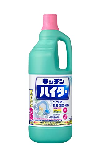 内容量 : 1500ml商品サイズ (幅X奥行X高さ) : 10.3×10.3×29.8液性:アルカリ性商品紹介 つけ置きで、すみずみまで除菌・漂白・消臭ができる台所用漂白剤です。 原材料・成分 次亜塩素酸ナトリウム(塩素系)、界面活性剤(アルキルエーテル硫酸エステルナトリウム)、水酸化ナトリウム(アルカリ剤)