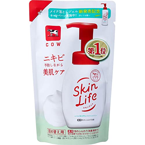 【A商品】 6〜10個セット まとめ買い 牛乳石鹸共進社 スキンライフ 薬用 泡のふんわり 洗顔 詰め替え 140mL