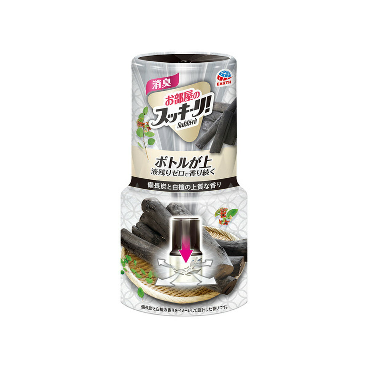 Set-Down Type - 3〜5個セット まとめ買い アース製薬 お部屋のスッキーリ! 備長炭と白檀の香り 400ml
