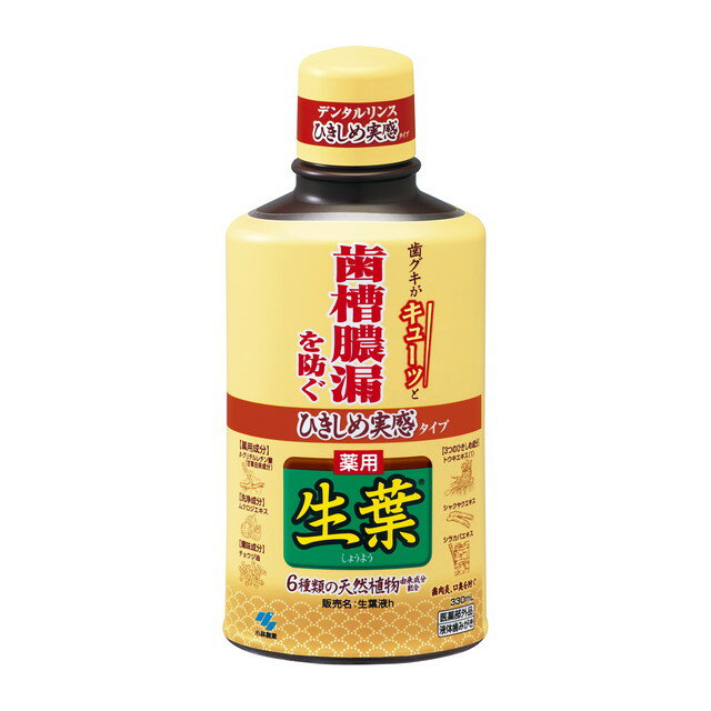 【A商品】 6～10個セット まとめ買い 小林製薬　ひきしめ生葉液(しょうようえき）　歯槽膿漏　デンタルリンス　 液体歯磨き　ハーブミント味　330ml