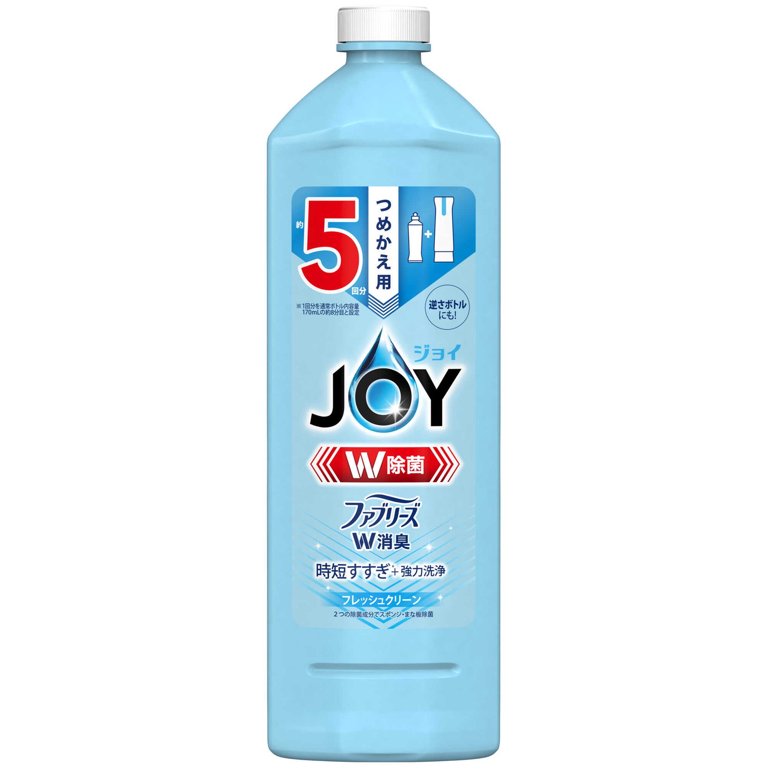 ジョイ W除菌 W消臭 フレッシュクリーン 詰め替え特大 670mL(×5)