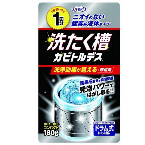 ・酸素系洗たく槽クリーナーの使い切りタイプ ・酸素成分がカビ汚れに浸透し発泡で剥がし取る ・塩素不使用で臭いが少ない ・全自動、ドラム式、2槽式など全機種対応 ・約11kg洗濯槽まで使用可能 ・使用後は標準コースで運転 原産国：日本区分：日用品発売元/製造元等：株式会社 UYEKI 【成分】 界面活性剤（ポリオキシエチレンアルキルエーテル）、安定化剤 広告文責：有限会社MAY 電話番号：079-569-1286