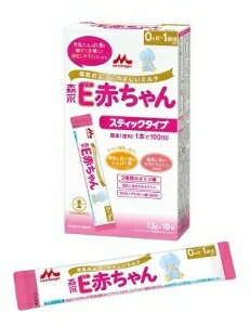 商品名E赤ちゃん スティック 商品説明(製品の特徴)牛乳たんぱく質を消化吸収の良いペプチドとし、ミルクのアレルゲン性に配慮したミルクです。(但し、ミルクアレルギ-疾患用ではありません)種類のオリゴ糖を配合し、さらに母乳に近づけました。乳幼児の発育に重要なDHAとアラキドン酸を日本人の母乳の比率に近づけています。新生児期(ヵ月)から歳頃まで、母乳が足りない時に安心してお使いいただけます。お出かけに便利な計量不要のスティックタイプです。 目安量/お召し上がり方ヶ月から。ミルクを飲む量は個人差があります。 使用上の注意○標準調乳濃度は%です。○標準的なミルクの使用量は箱側面の表をご覧ください。赤ちゃんの発育に合わせて、ミルクの量や回数を加減してください。○調乳後はミルクを充分に冷まし、必ず飲みごろの温度(体温くらい)であることを確かめてから、飲ませてあげてください。(哺乳びんの外側が冷めていても、ミルクは熱い場合があります。)○回分ずつ調乳して飲ませてあげてください。作り置きや飲み残しは与えないでください。○赤ちゃんの体質や健康状態によって、医師、管理栄養士等にご相談ください。 成分・分量カロリ-kcal、たんぱく質、脂質、炭水化物、ナトリウムmg、ビタミンAμg、ビタミンBmg、ビタミンBmg、ビタミンBmg、ビタミンBμg、ビタミンCmg、ビタミンDμg、ビタミンEmg、ビタミンKμg、カルシウムmg、リンmg、カリウムmg、マグネシウムmg、鉄mg、銅mg、亜鉛mg、マンガンμg、ナイアシンmg、葉酸μg、パントテン酸mg、コレステロ-ルmg、β-カロテンμg、リノ-ル酸、α-リノレン酸、アラキドン酸(ARA)mg、ドコサヘキサエン酸(DHA)mg、イノシト-ルmg、コリンmg、L-カルニチンmg、ラクトフェリン消化物mg、シスチンmg、タウリンmg、リン脂質mg、スフィンゴミエリンmg、ヌクレオチドmg、ラクチュロ-スmg、ラフィノ-スmg、ガラクトオリゴ糖mg、塩素mg、灰分、水分※製品当たり アレルゲン乳・大豆 保管及び取扱上の注意○直射日光を避け室温で保存し、冷蔵庫等には入れないでください。○一度封をきったパックは残さず使い切ってください。○。※本品はごとにチッ素ガスを充てんしており、品質には万全を期しております。 問合せ先森永乳業お客さま相談室 製造販売会社(メ-カ-)森永乳業株式会社 販売会社(