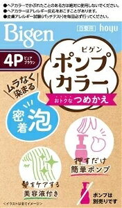 6〜10個セット まとめ買いホーユー ビゲン ポンプカラー つめかえ 4P ピュアブラウン 白髪用ヘアカラー ヘアカラー ヘアケア 4P 50+50ml
