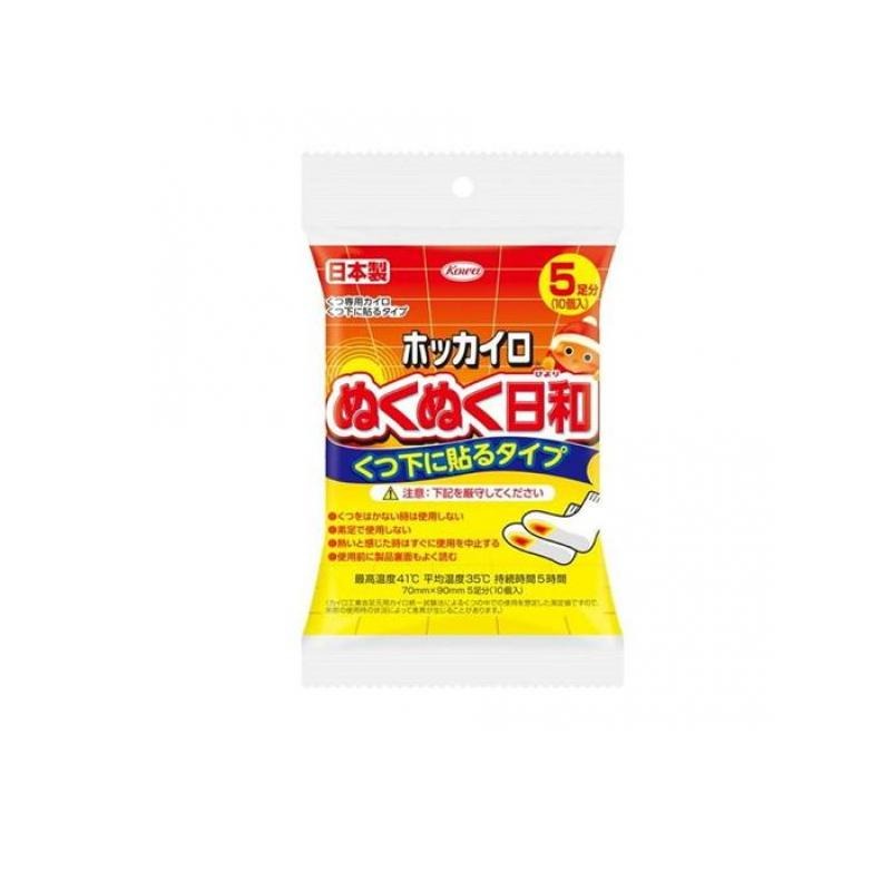 3〜5個セット ぬくぬく日和 くつ下に貼るタイプ 5足分 使い捨てカイロ 5足分
