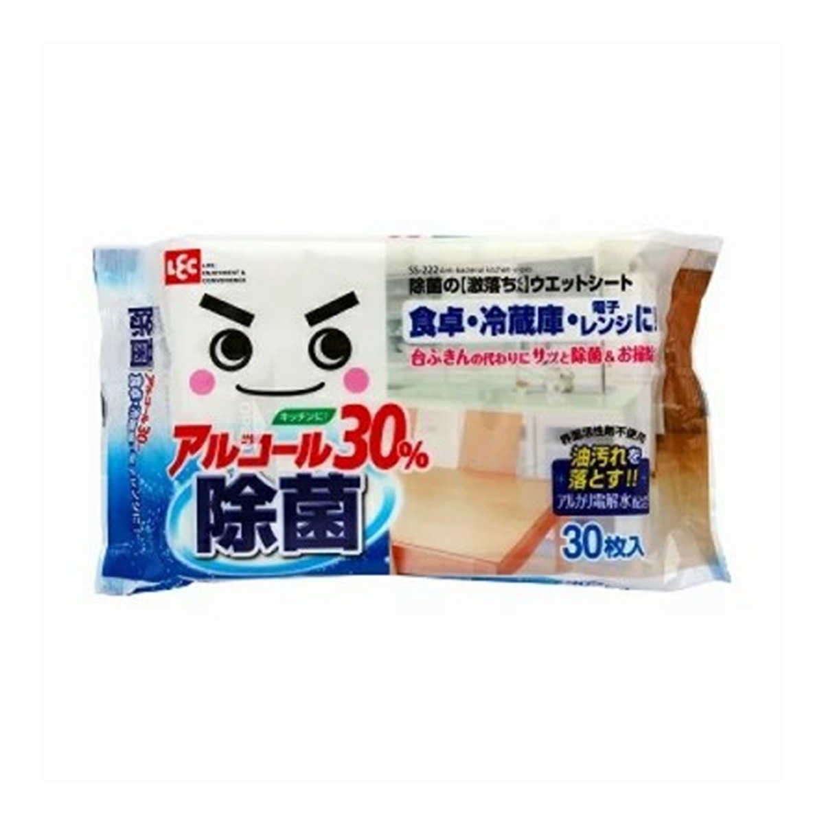 ・アルカリ電解水を使用したウェットシート ・水拭きでは取れない汚れを包み込み浮かせて落とす ・台ふきんの代わりにサッと除菌とお掃除 ・竹由来の天然除菌消臭剤配合で衛生的 ・30枚入で幅広く使用可能 【成分】 水、エタノール、アルカリ電解水、pH安定剤、除菌剤、モウソウチク抽出物