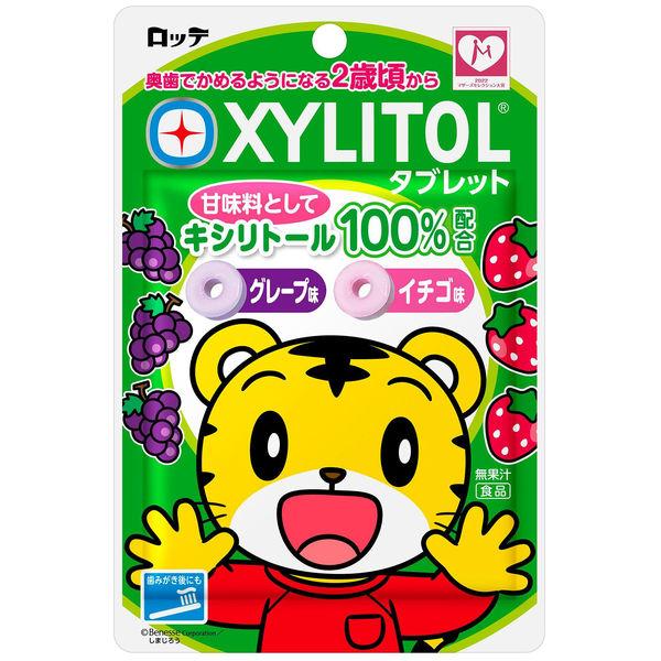 ・甘味料中100%キシリトール配合 ・2種類の味が楽しめるタブレット ・内容量は30g ・大人気キャラクターしまじろうデザイン（アソートタイプ） ・食後のごほうびや歯みがき後に最適 ・日本製菓子 【成分】 食物繊維（アメリカ製造）、甘味料（キシリトール）、乳化剤、リン酸一水素カルシウム、着色料（クチナシ、野菜色素）、香料、フクロノリ抽出物