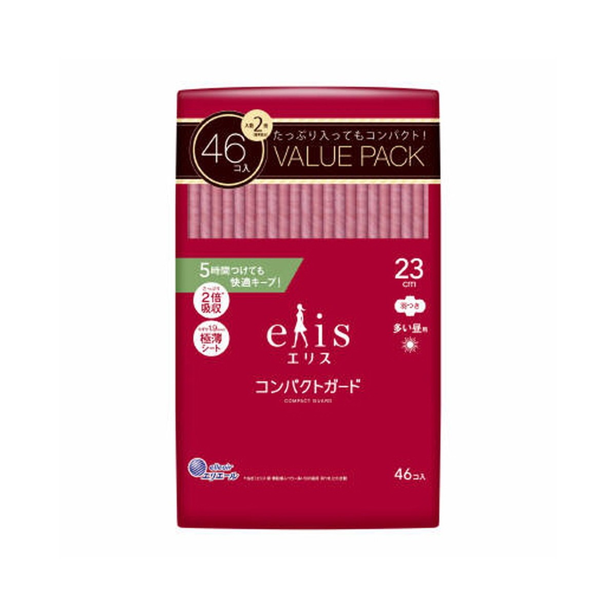 樂天商城 - 【注文合計3380円以上で注文可能】大王製紙株式会社 大王製紙 エリス コンパクトガード 多い昼用 23cm 羽つき 生理用ナプキン 46コ入お一人様5点まで