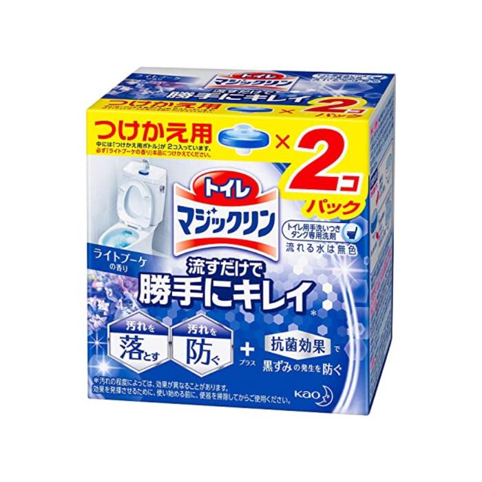 1回の流しでトイレ内の汚れをしっかり洗浄 菌の繁殖を抑え黒ずみやニオイを防止 ほのかなライトブーケの香りで使いやすい 抗菌効果で清潔を長時間維持 手洗いつきトイレタンク専用 浄化槽にも安心 原産国：日本 区分：日用品 発売元/製造元等：花王カスタマ－マ－ケティ 【成分】 界面活性剤（29％アルキルグリコシド、アルキルベンジルジメチルアンモニウム塩）、安定化剤（エチレングリコール）、表面親水化剤、香料 広告文責：有限会社MAY 電話番号：079-569-1286