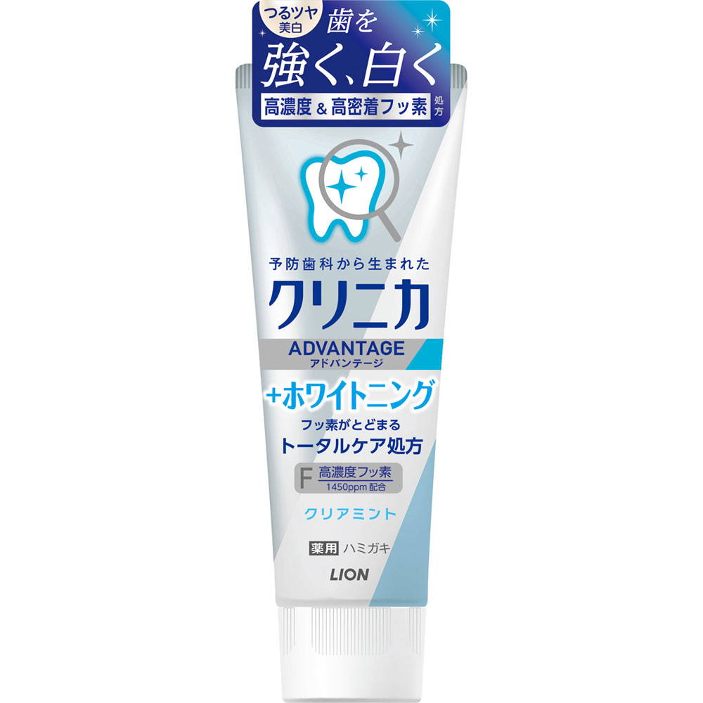 ・予防歯科の3つのポイントを1本でトータルケア ・高濃度フッ素1450ppm配合と高密着フッ素処方 ・酵素と歯垢分散成分TDS配合で歯垢を分解・除去 ・殺菌成分LSSがムシ歯・口臭を予防 ・蓄積黄ばみを浮かせて落とし、白くツヤのある歯に 【ご注意】用法・用量および使用上の注意をよくお読みのうえ、正しくご使用ください。 お体に合わない場合は使用を中止し、症状が続く場合は医師等にご相談ください。 原産国：日本 区分：医薬部外品 発売元/製造元等：ライオン（株）大阪本店 【原材料】 ソルビット液、PG、無水ケイ酸A、無水ケイ酸、ヤシ油脂肪酸アミドプロピルベタイン液、POEステアリルエーテル、ラウリル硫酸Na、ポリリン酸Na、PEG4000、フッ化ナトリウム、デキストラナーゼ、ラウロイルサルコシンNa、香料(クリアミントタイプ)、サッカリンNa、カラギーナン、アルギン酸Na、酸化Ti、DL-アラニン、キサンタンガム、メントール、テトラデセンスルホン酸Na、ヒドロキシエチルセルロースジメチルジアリルアンモニウムクロリド 【成分】 湿潤剤：ソルビット液、PG／清掃剤：無水ケイ酸A、無水ケイ酸／発泡剤：ヤシ油脂肪酸アミドプロピルベタイン液、POEステアリルエーテル、ラウリル硫酸Na／薬用成分：ポリリン酸Na、PEG4000、フッ化ナトリウム(フッ素として1450ppm)、デキストラナーゼ(DEX)、ラウロイルサルコシンNa(LSS)／香味剤：香料(クリアミントタイプ)、サッカリンNa／粘度調整剤：カラギーナン、アルギン酸Na／安定剤：酸化Ti、DL-アラニン／粘結剤：キサンタンガム／清涼剤：メントール／洗浄剤：テトラデセンスルホン酸Na／コーティング剤：ヒドロキシエチルセルロースジメチルジアリルアンモニウムクロリド 広告文責：有限会社MAY 電話番号：079-569-1286