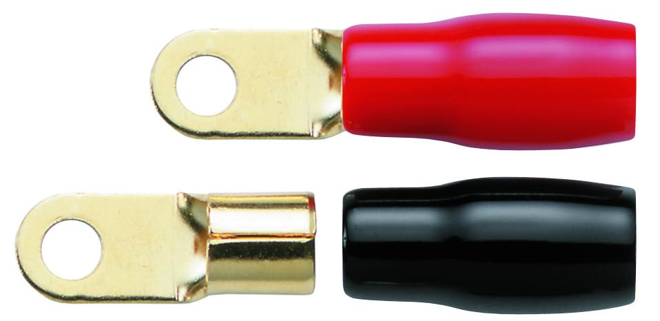 オーディオテクニカ TL4-M6R ケーブルターミネータR型圧着タイプ赤/黒 各1個入4ゲージまでネジ径6mm