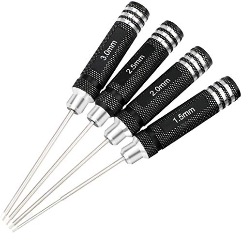 Rakuten - 六角レンチドライバー 窒化チタン 精密ドライバーセット ドローン用 4pcs セット（1.5mm 2.0mm 2.5mm 3.0mm）
