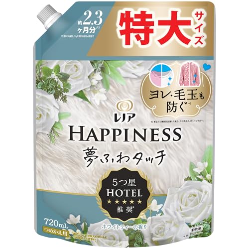 レノア Lenor ハピネス 夢ふわタッチ 柔軟剤 ホワイトティー 詰め替え 720mL