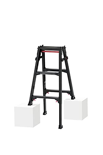 長谷川工業Hasegawa BLACK LABEL 伸縮式はしご兼用脚立ワンタッチバー付 RYZB-09a 3段 0.72~1.03m 1090