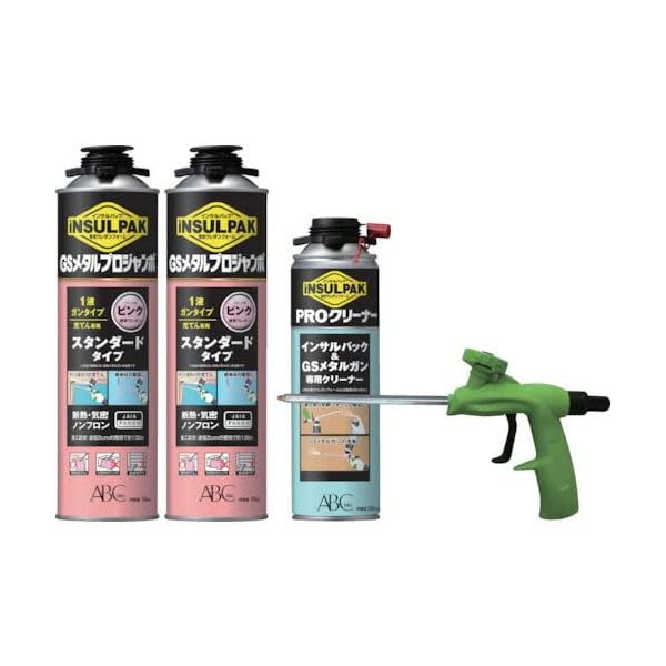 ABC 簡易型発泡ウレタンフォーム 1液ガンタイプ インサルパック GSメタルプロジャンボ（ピンク）スター..