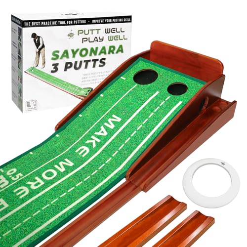 NMILEエヌマイル パター練習マット パターマット練習器具 ゴルフ練習器具 トレーニング 自動返球機能 ..