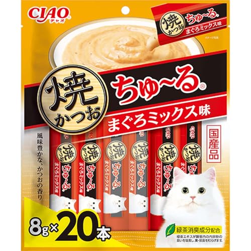チャオ CIAO 焼かつおちゅ~る まぐろミックス味 8g×20本 猫用おやつ