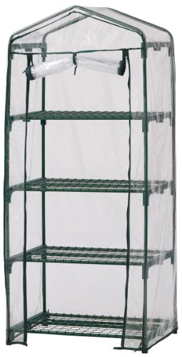 タカショー ビニールハウス ビニール温室 4段 幅69cm×奥行49cm×高さ157cm グリーン 園芸 植物 育苗 寒..